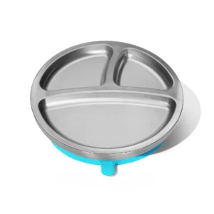 Stainless Steel Suction Baby Plate | Round Divided
